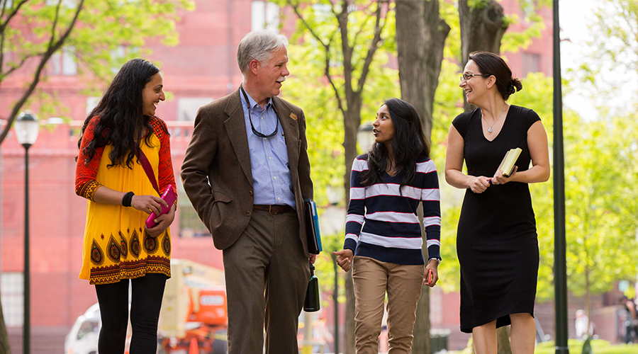 International Guest Student Program students walking on campus